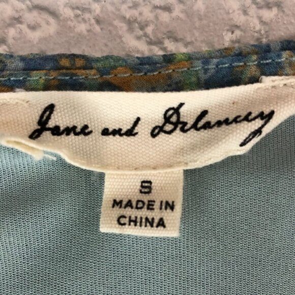 Jane And Delancey Blue And Tan Dress Size Small - Picture 5 of 6